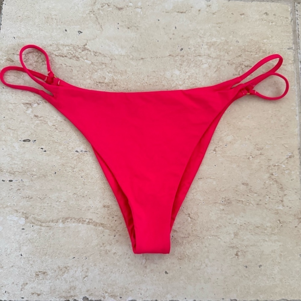 Nwot! Lspace Satin Shine Wilder Bikini Bottom, Fuchsia, Size M